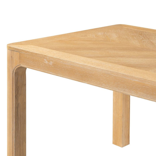 English Elm Trexm Oak Veneer Parquet Rectangular Dining Table with Rubberwood Legs for Modern Homes N715P532641D