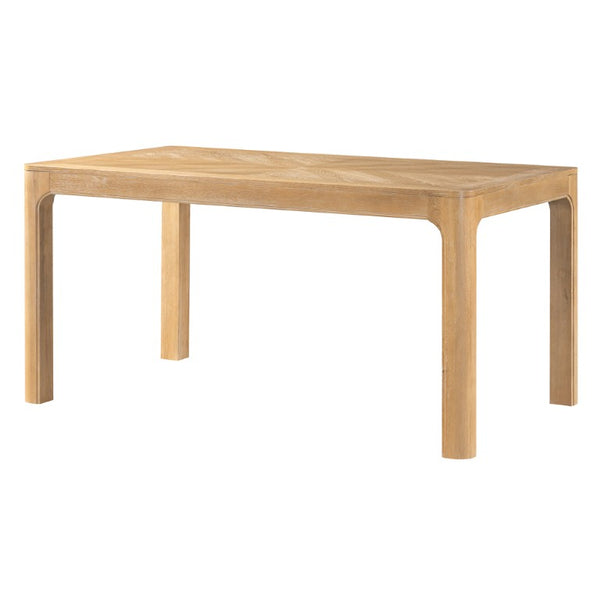 English Elm Trexm Oak Veneer Parquet Rectangular Dining Table with Rubberwood Legs for Modern Homes N715P532641D