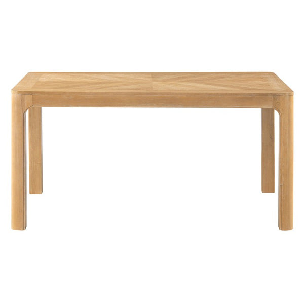English Elm Trexm Oak Veneer Parquet Rectangular Dining Table with Rubberwood Legs for Modern Homes N715P532641D