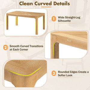 English Elm Trexm Oak Veneer Parquet Rectangular Dining Table with Rubberwood Legs for Modern Homes N715P532641D