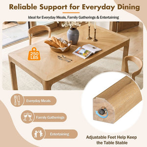 English Elm Trexm Oak Veneer Parquet Rectangular Dining Table with Rubberwood Legs for Modern Homes N715P532641D