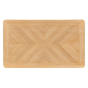 English Elm Trexm Oak Veneer Parquet Rectangular Dining Table with Rubberwood Legs for Modern Homes N715P532641D