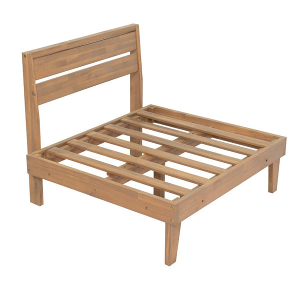 English Elm Topmax Acacia Wood Six Piece Modular Outdoor Daybed Set with Thick Cushions Poolside N717C263001A