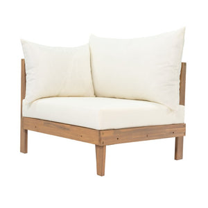English Elm Topmax Acacia Wood Six Piece Modular Outdoor Daybed Set with Thick Cushions Poolside N717C263001A