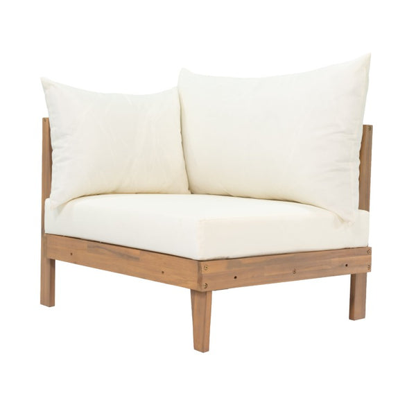 English Elm Topmax Acacia Wood Six Piece Modular Outdoor Daybed Set with Thick Cushions Poolside N717C263001A