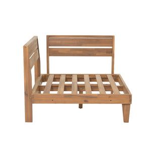English Elm Topmax Acacia Wood Six Piece Modular Outdoor Daybed Set with Thick Cushions Poolside N717C263001A