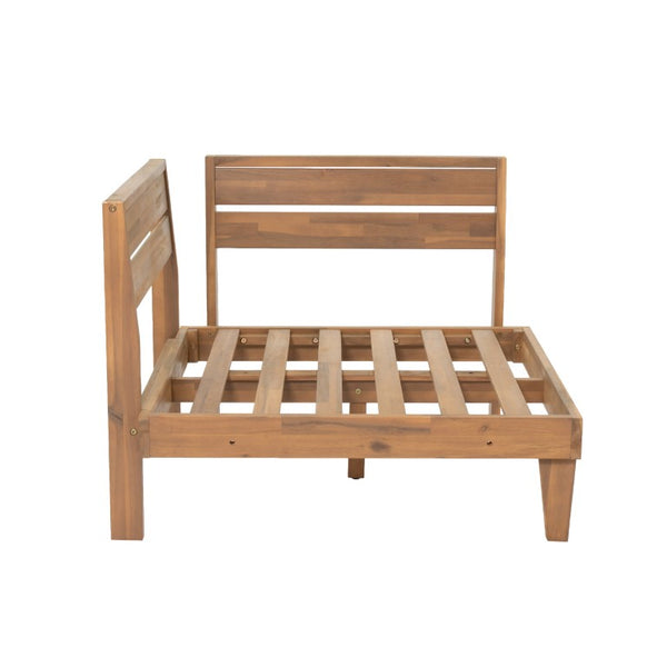 English Elm Topmax Acacia Wood Six Piece Modular Outdoor Daybed Set with Thick Cushions Poolside N717C263001A