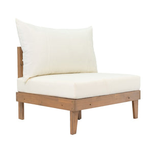 English Elm Topmax Acacia Wood Six Piece Modular Outdoor Daybed Set with Thick Cushions Poolside N717C263001A