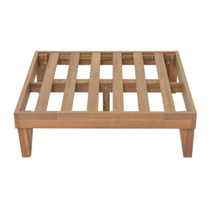 English Elm Topmax Acacia Wood Six Piece Modular Outdoor Daybed Set with Thick Cushions Poolside N717C263001A