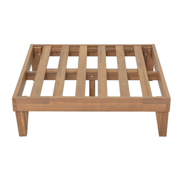 English Elm Topmax Acacia Wood Six Piece Modular Outdoor Daybed Set with Thick Cushions Poolside N717C263001A