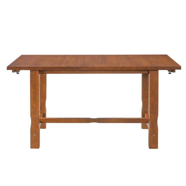 English Elm Topmax Extendable Rubberwood Six Piece Dining Set with Bench and Padded Chairs N717D266002D