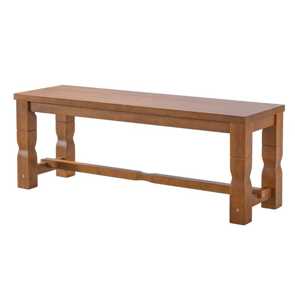 English Elm Topmax Extendable Rubberwood Six Piece Dining Set with Bench and Padded Chairs N717D266002D