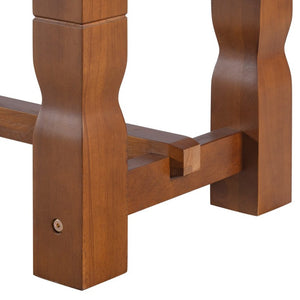 English Elm Topmax Extendable Rubberwood Six Piece Dining Set with Bench and Padded Chairs N717D266002D