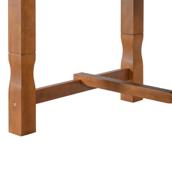 English Elm Topmax Extendable Rubberwood Six Piece Dining Set with Bench and Padded Chairs N717D266002D
