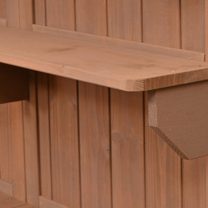 English Elm Topmax Solid Fir Wood Potting Bench with Hutch Shelves and Cabinet Garden Workstation N717P233280D