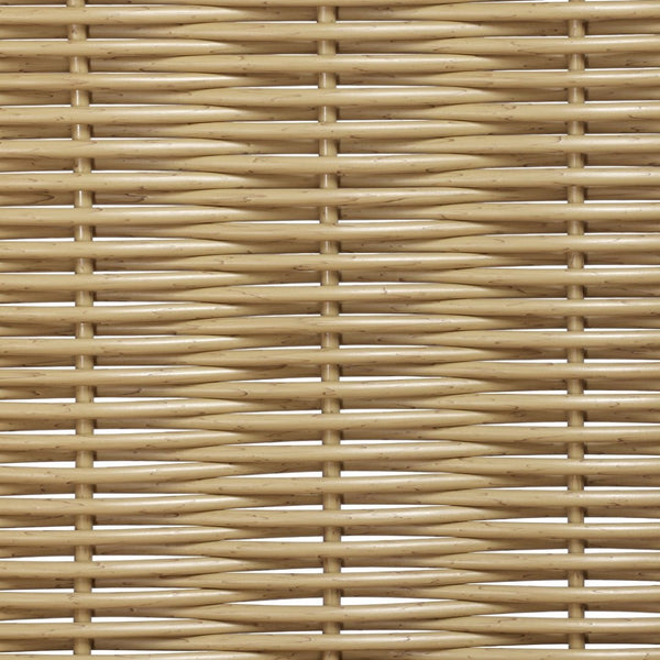 English Elm Topmax Outdoor Acacia Wood Twin Swing Bed with Handwoven Rattan Panels for Porch or Patio Light Teak N717P417844N