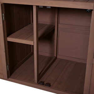 English Elm Topmax Outdoor Fir Wood BBQ Prep Cart Extendable Steel Top with Spice Rack Drawers Brown N717P417961D