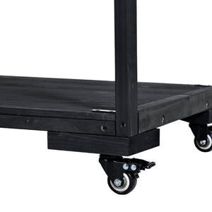 English Elm With Topmax Outdoor Rolling Kitchen Island Solid Fir Cart Stainless Sink and Lockable Wheels Black N717P417966B