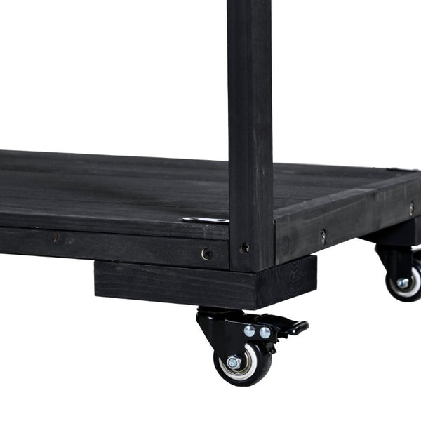 English Elm With Topmax Outdoor Rolling Kitchen Island Solid Fir Cart Stainless Sink and Lockable Wheels Black N717P417966B