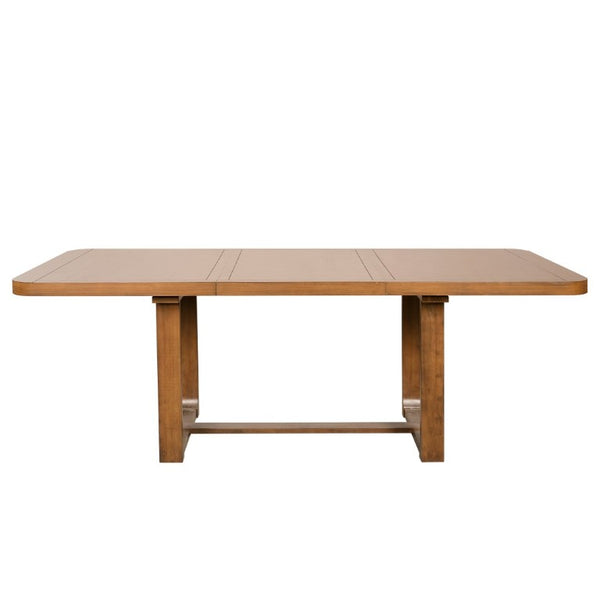 English Elm N717p468470d Solid Wood Extendable Dining Set with Table Chairs and Bench Natural Grain N717P468470D