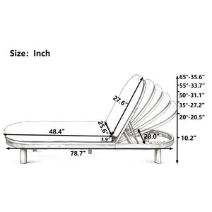 English Elm Topmax Acacia Wood Poolside Chaise Loungers Set of 2 with Six Position Recline N717P479822D