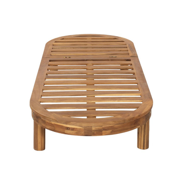 English Elm Topmax Acacia Wood Poolside Chaise Loungers Set of 2 with Six Position Recline N717P479822D