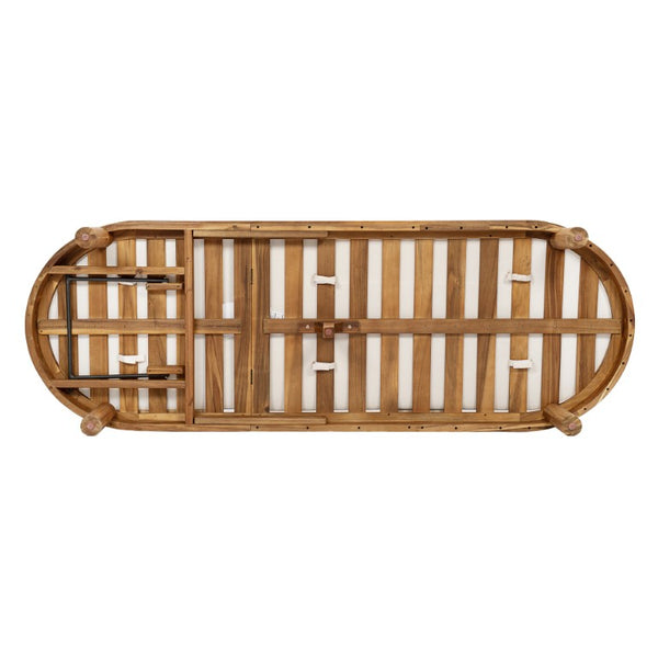 English Elm Topmax Acacia Wood Poolside Chaise Loungers Set of 2 with Six Position Recline N717P479822D