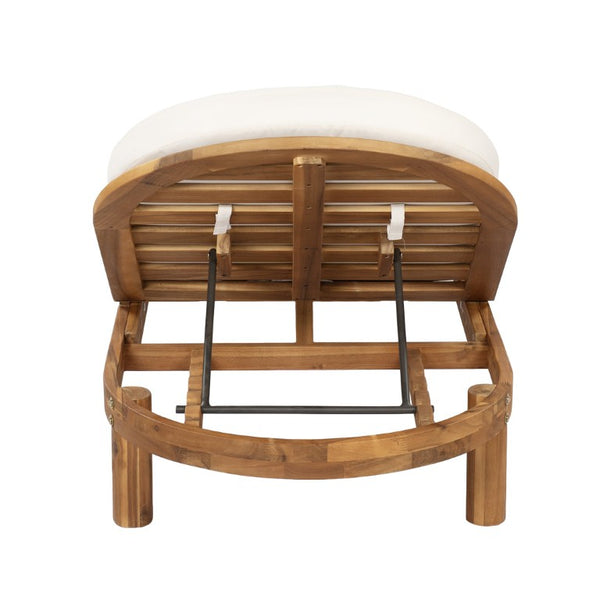 English Elm Topmax Acacia Wood Poolside Chaise Loungers Set of 2 with Six Position Recline N717P479822D