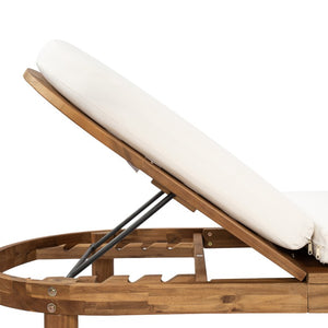 English Elm Topmax Acacia Wood Poolside Chaise Loungers Set of 2 with Six Position Recline N717P479822D