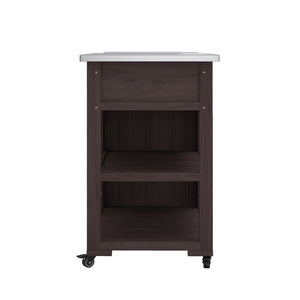 English Elm Topmax Solid Fir Wood Outdoor Grill Cart with Stainless Top Spice Rack and Storage N717P507999D