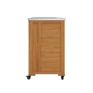 English Elm Topmax Fir Wood Grill Cart with Stainless Steel Top Gas Tank Storage and Spice Rack Natural N717P508001A