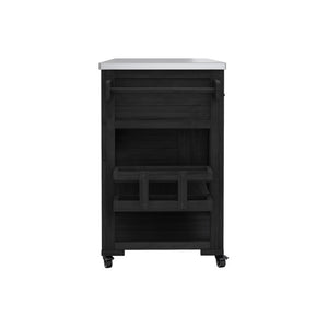 English Elm Topmax Fir Wood Grill Cart with Stainless Steel Top Gas Tank Storage and Spice Rack Black N717P508001B