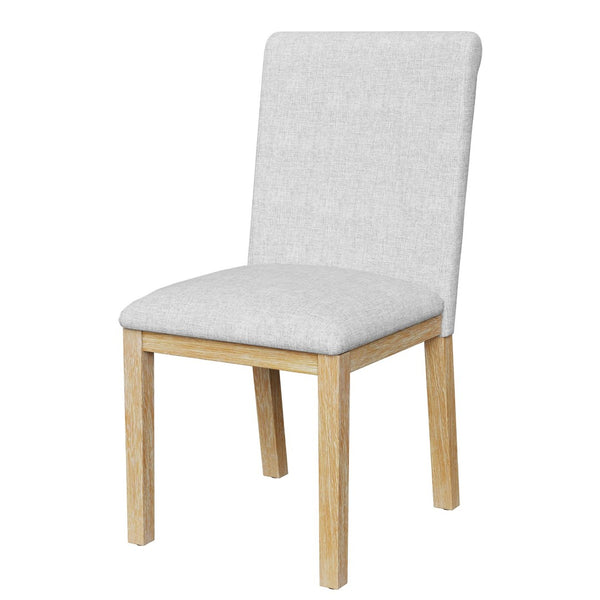 English Elm Topmax Farmhouse Trestle Extendable Dining Set with Upholstered Chairs Bench Rubberwood Natural+Light Gray N717S000048A