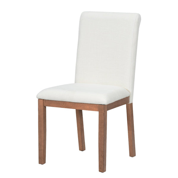 English Elm Topmax Farmhouse Trestle Extendable Dining Set with Upholstered Chairs Bench Rubberwood Brown+Ivory N717S000048D