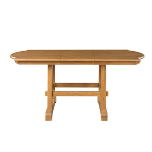 English Elm Topmax Six Piece Rubberwood Extendable Dining Set with Linen Chairs and Bench N717S000090N