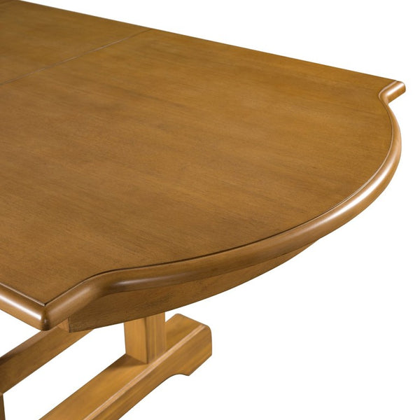 English Elm Topmax Six Piece Rubberwood Extendable Dining Set with Linen Chairs and Bench N717S000090N