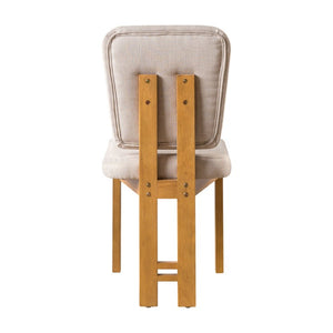 English Elm Topmax Six Piece Rubberwood Extendable Dining Set with Linen Chairs and Bench N717S000090N