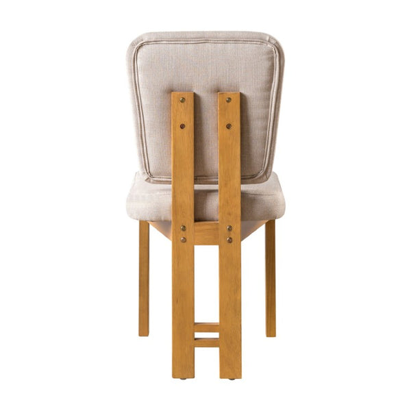 English Elm Topmax Six Piece Rubberwood Extendable Dining Set with Linen Chairs and Bench N717S000090N