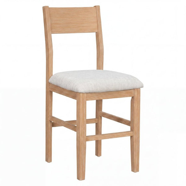 English Elm Topmax Farmhouse 5 Piece Counter Dining Set Distressed Acacia Top with Cushioned Chairs N717S000230A