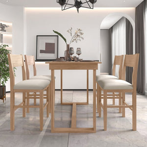 English Elm Topmax Farmhouse 5 Piece Counter Dining Set Distressed Acacia Top with Cushioned Chairs N717S000230A