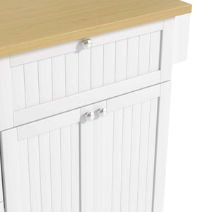 English Elm [product Topmax Farmhouse Island Table with Drop Leaf Power Outlet Drawers and 2 Stools White N717S000234K