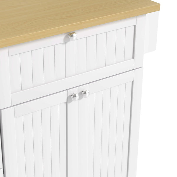 English Elm [product Topmax Farmhouse Island Table with Drop Leaf Power Outlet Drawers and 2 Stools White N717S000234K