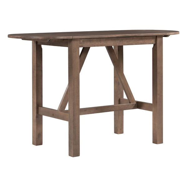 English Elm Topmax Drop Leaf Rubberwood Counter Dining Set with Upholstered Chairs for Small Spaces Brown N717S000259D