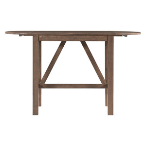 English Elm Topmax Drop Leaf Rubberwood Counter Dining Set with Upholstered Chairs for Small Spaces Brown N717S000259D
