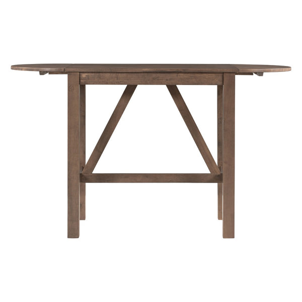 English Elm Topmax Drop Leaf Rubberwood Counter Dining Set with Upholstered Chairs for Small Spaces Brown N717S000259D