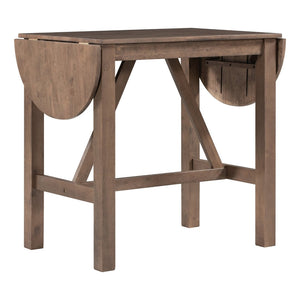 English Elm Topmax Drop Leaf Rubberwood Counter Dining Set with Upholstered Chairs for Small Spaces Brown N717S000259D