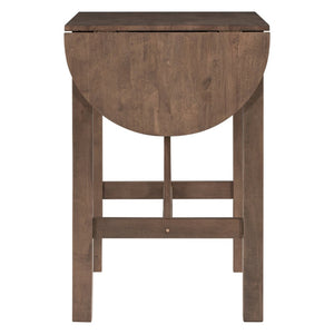 English Elm Topmax Drop Leaf Rubberwood Counter Dining Set with Upholstered Chairs for Small Spaces Brown N717S000259D