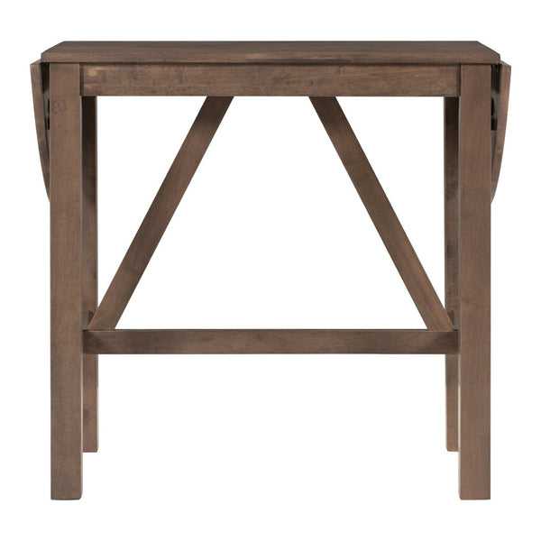 English Elm Topmax Drop Leaf Rubberwood Counter Dining Set with Upholstered Chairs for Small Spaces Brown N717S000259D