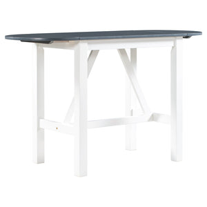 English Elm Topmax Drop Leaf Rubberwood Counter Dining Set with Upholstered Chairs for Small Spaces White N717S000259E