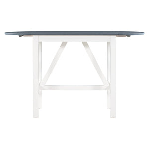 English Elm Topmax Drop Leaf Rubberwood Counter Dining Set with Upholstered Chairs for Small Spaces White N717S000259E